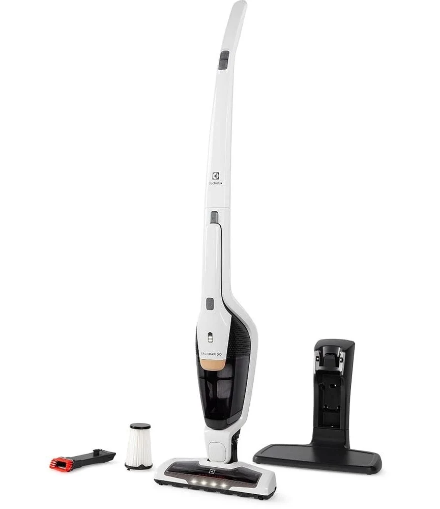 Aspirador de Pó Vertical Sem Fio Electrolux Ergorapido 2 em 1 Luz LED até 35 min
