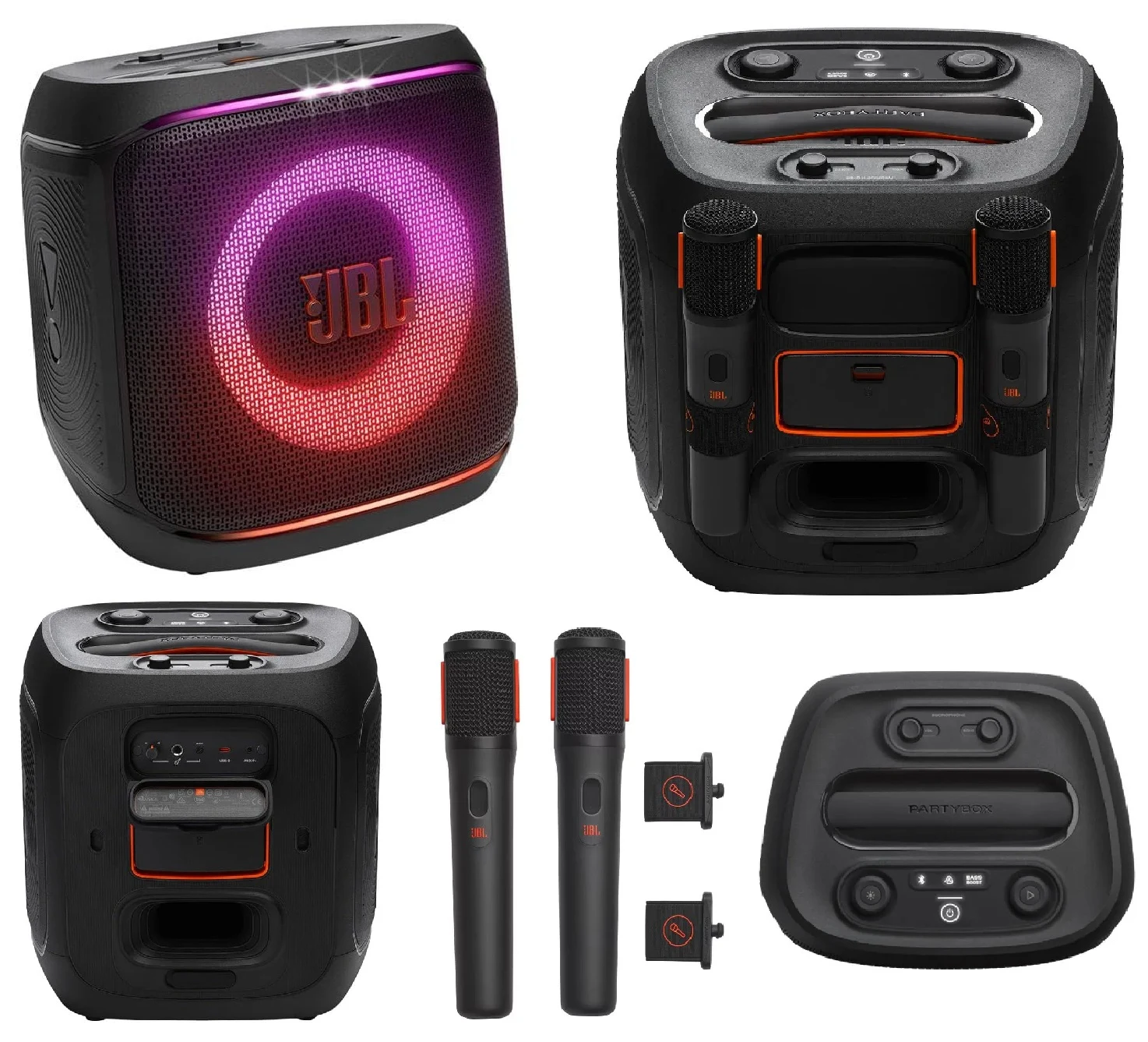 Caixa de Som JBL PartyBox Encore 2 Amplificada 100W RMS Bluetooth com Show de Luzes Festa e Karaokê