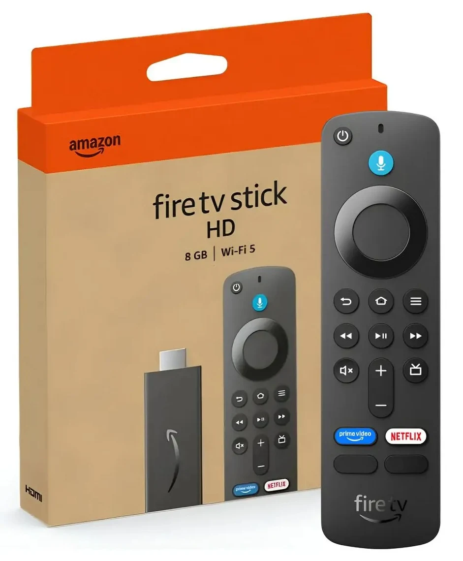Fire TV Stick HD Com Controle Remoto por voz Alexa Wi-Fi e Streaming em 4K