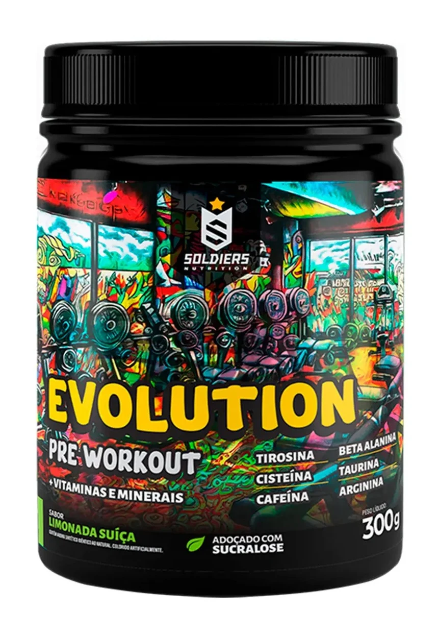 Pré Treino Evolution 300g Soldiers Nutrition Pré Workout Termogênico Energia Foco Resistência no Treino